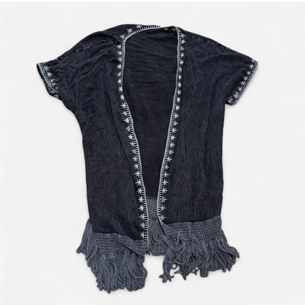 Easel Black and Gray Knit duster